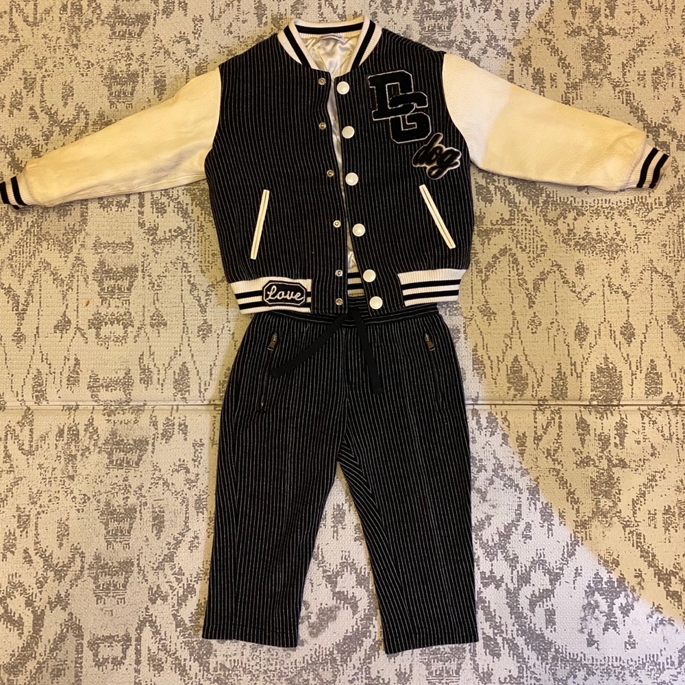 Matching Dolce & Gabbana Wool/Leather Dog Set